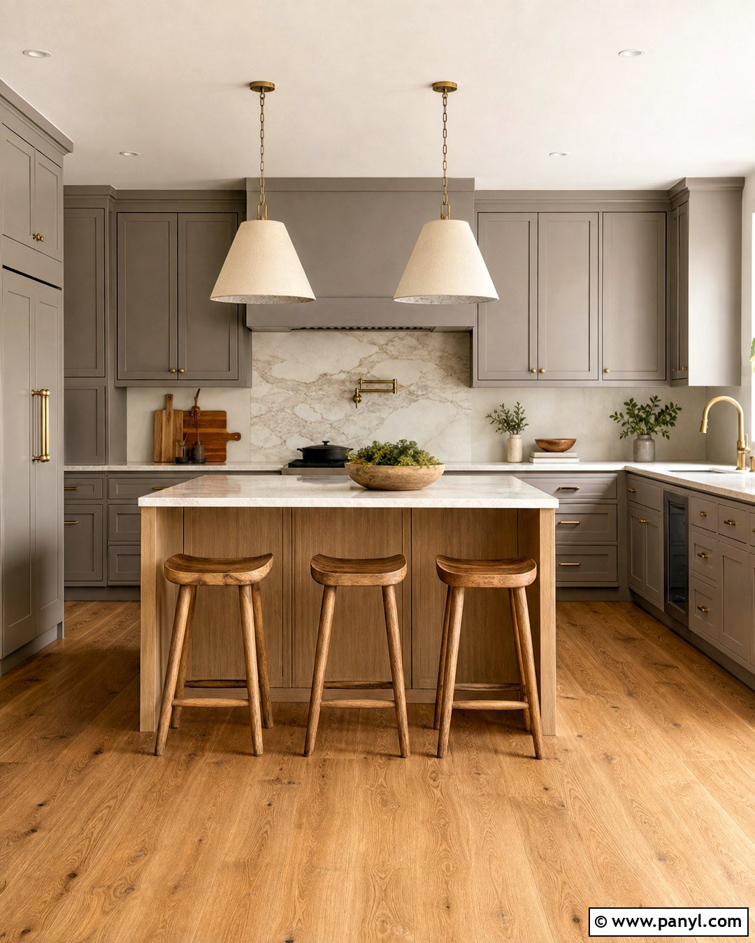 Warm Grey Kitchen With Oak Cabinets - 20 warm grey kitchen ideas