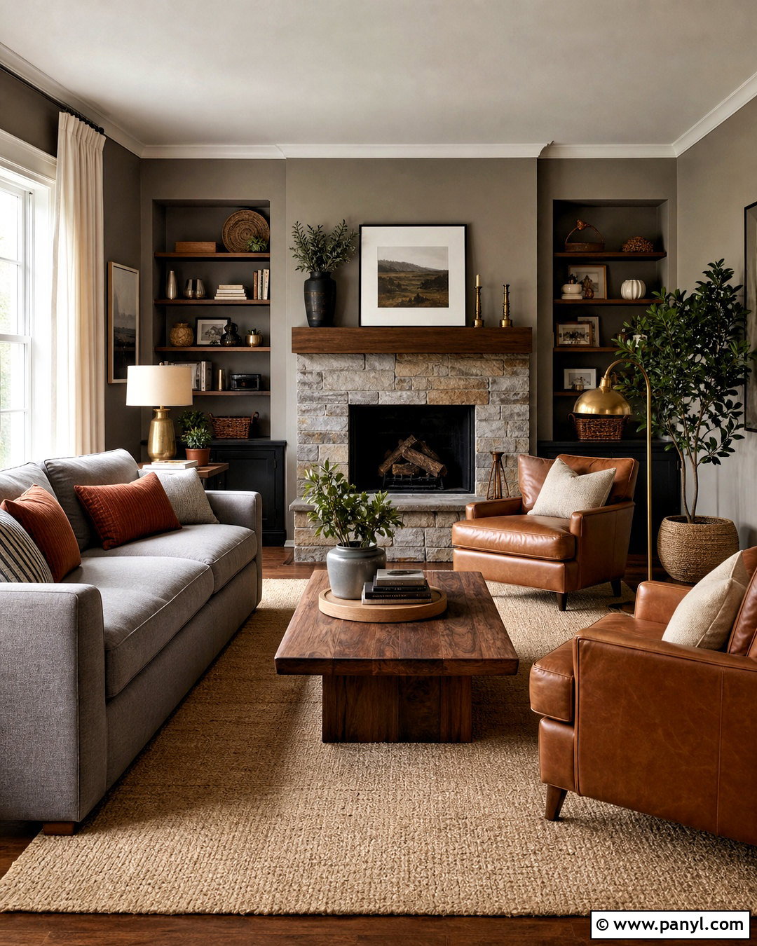 Warm Grey Living Room - 20 grey home interiors