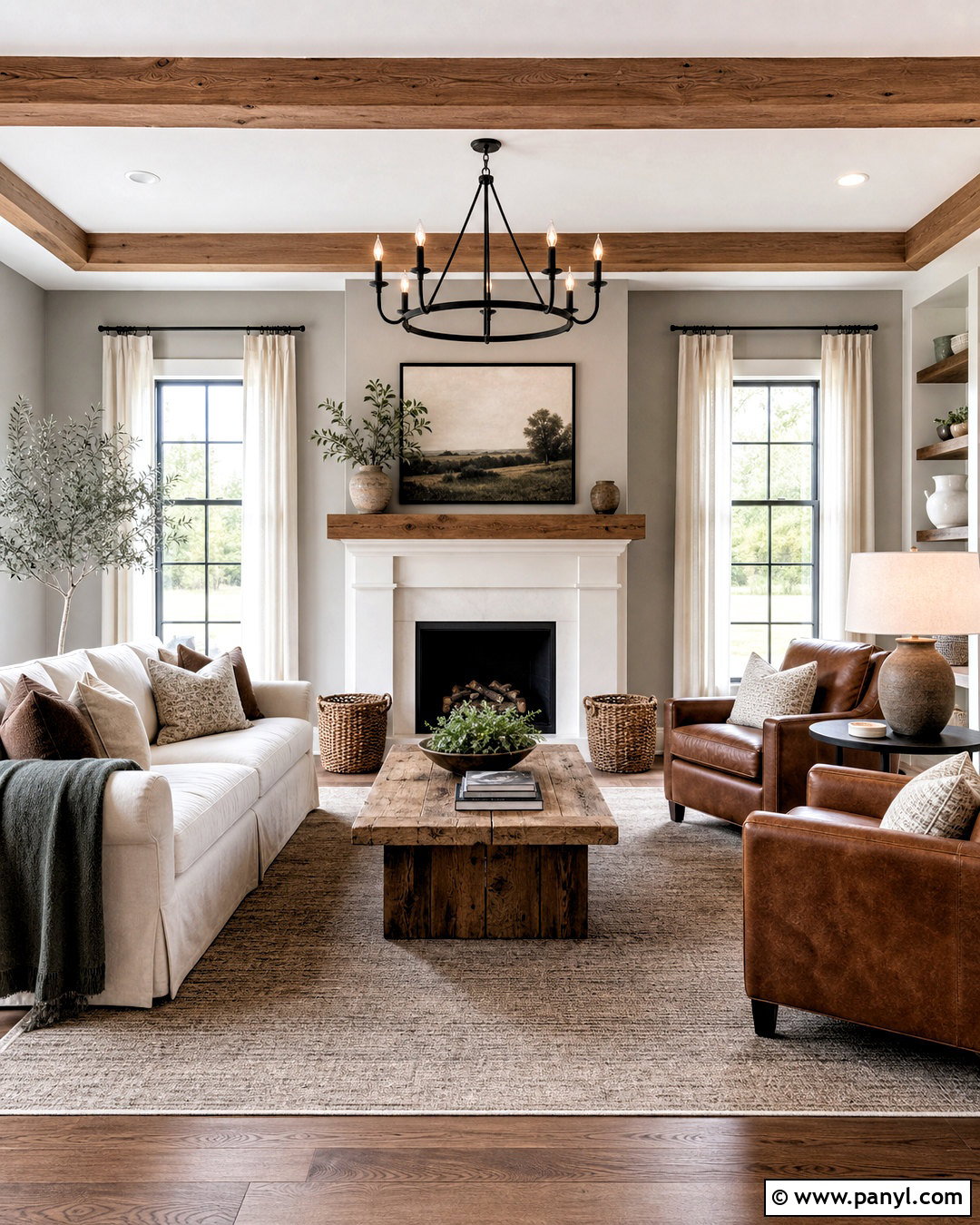 Warm Grey Modern Farmhouse Living Room - 20 warm grey walls
