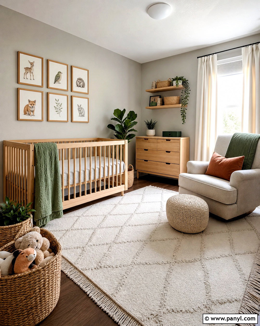 Warm Grey Nursery With Natural Wood - 20 warm grey walls