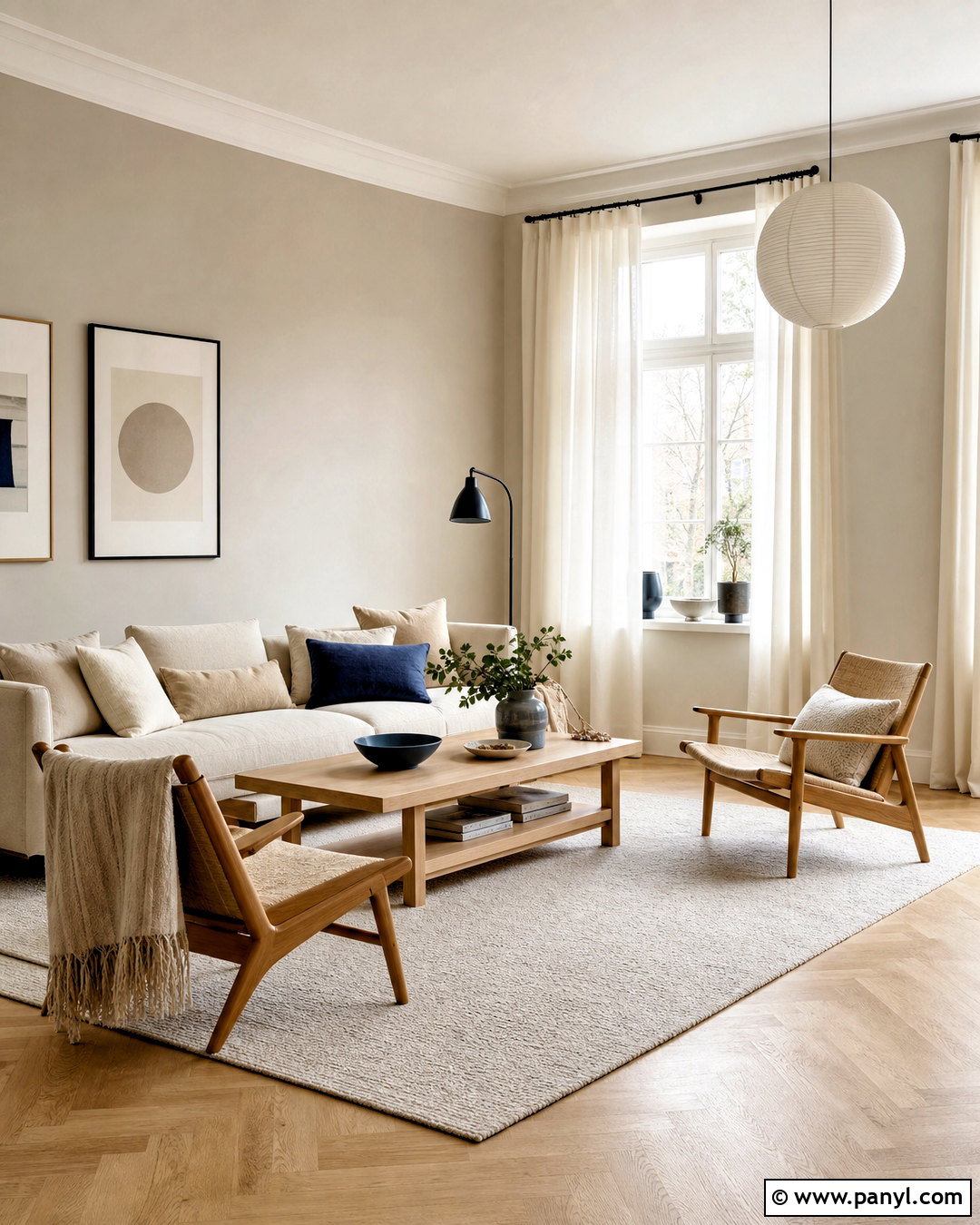 Warm Grey Scandinavian Living Room - 20 warm grey walls