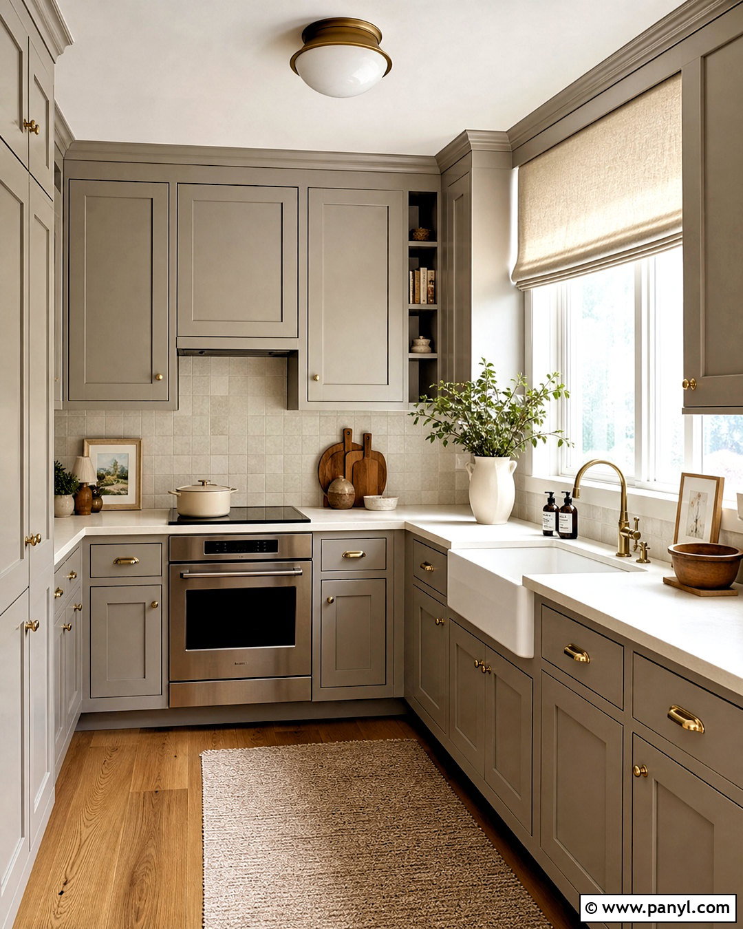 Warm Grey Shaker Kitchen - 20 small grey kitchen ideas