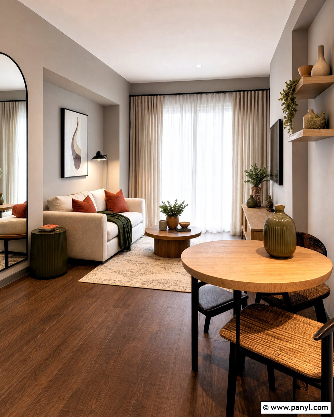 Warm Grey Small Apartment Living Room - 20 warm grey walls