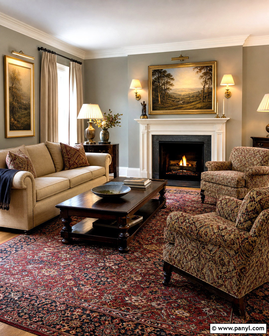 Warm Grey Traditional Living Room - 20 warm grey walls