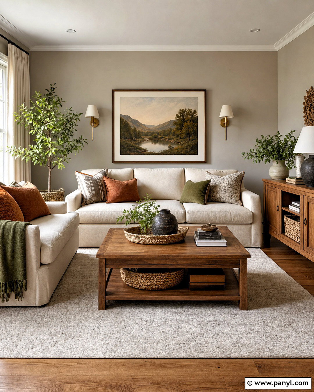 Warm Grey Wall Living Room - 20 grey wall design ideas
