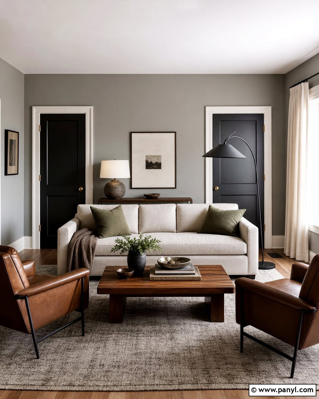 Warm Grey Walls With Black Doors - 25 Grey Walls With Black Doors
