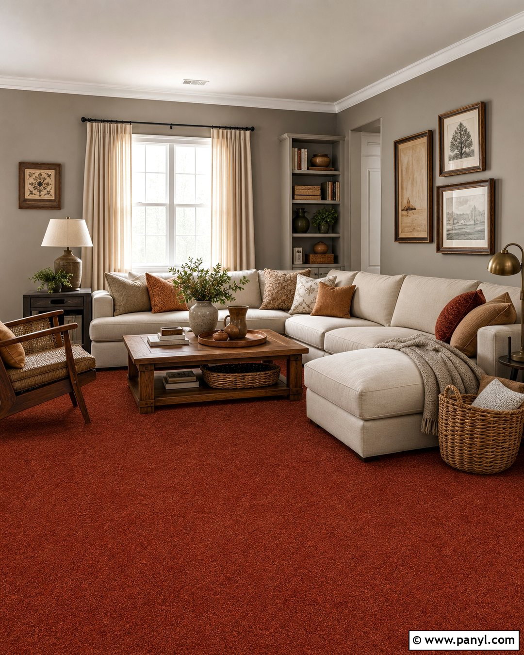 Warm Grey Walls With Brick Red Carpet - 20 Red Carpet Grey Walls