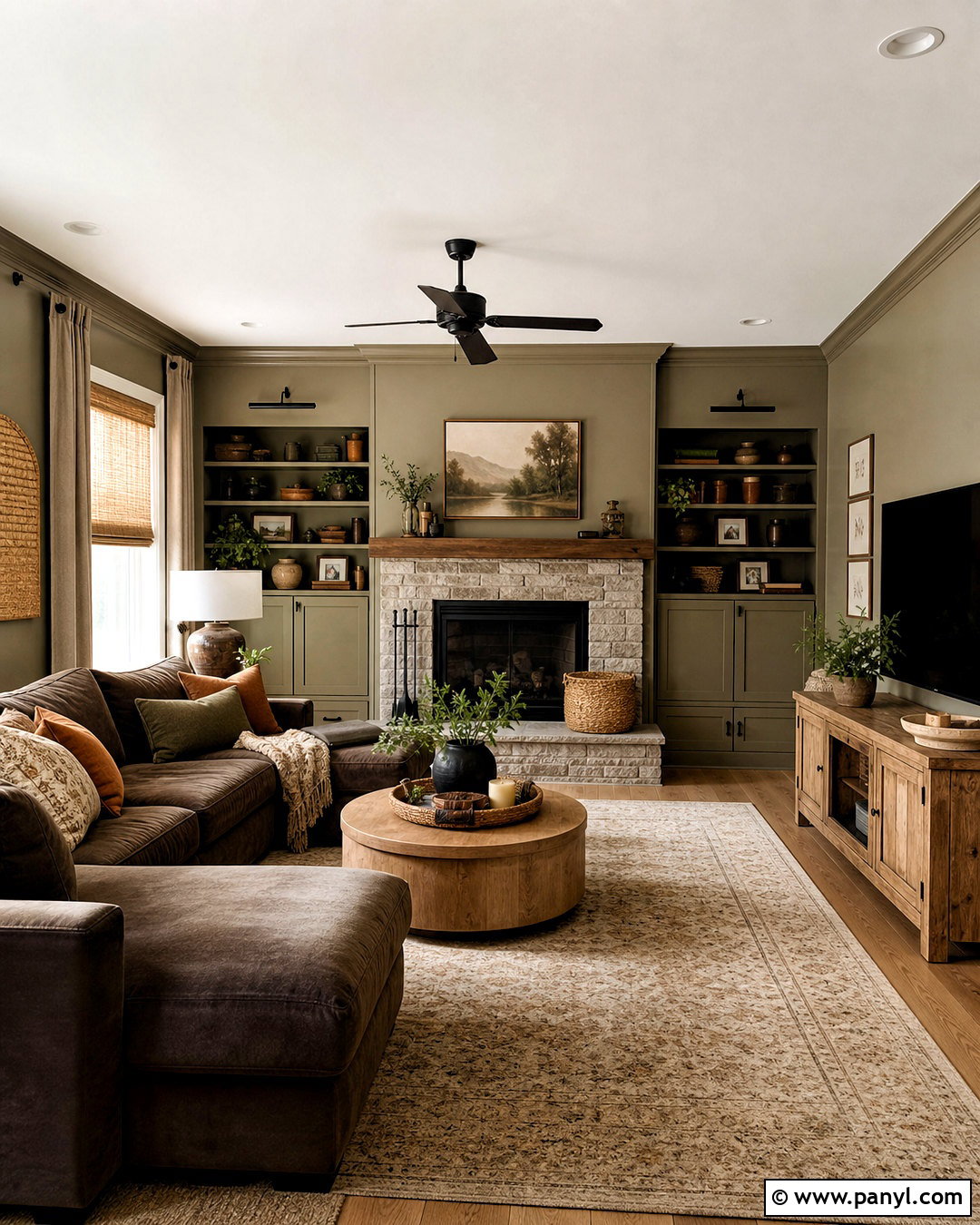 Warm Khaki Family Room Walls - 20 wall paint inspiration ideas