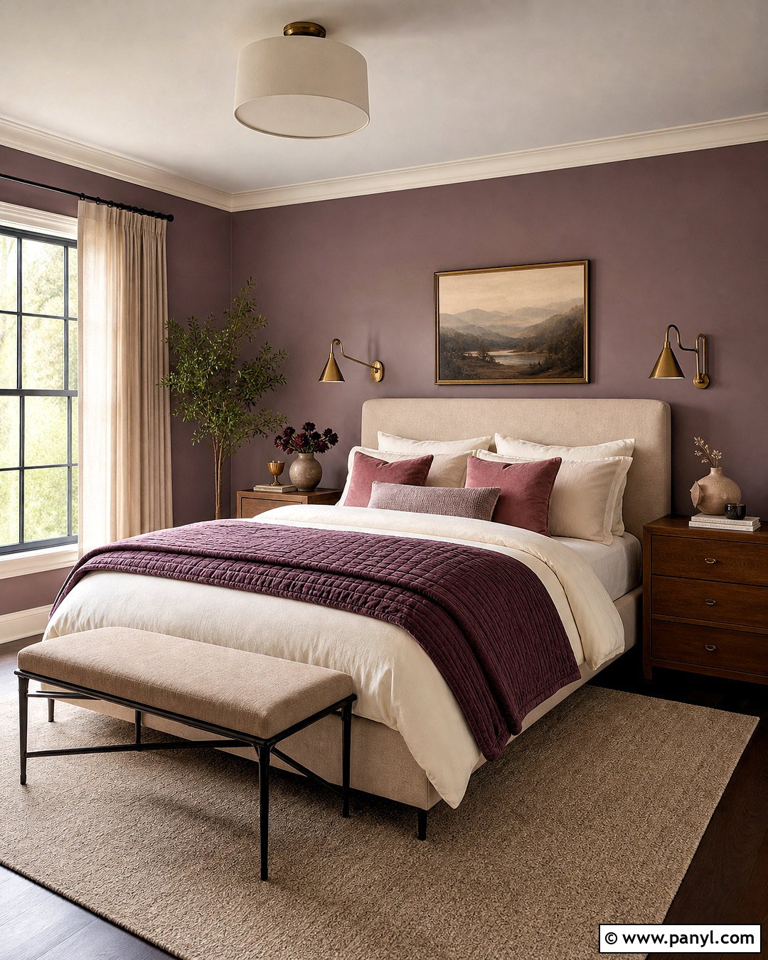 Warm Mauve Gray Bedroom - 20 purple gray wall paint ideas