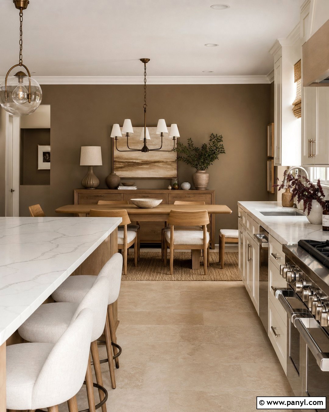 Warm Mushroom Kitchen Accent Wall - 30 kitchen accent wall color ideas