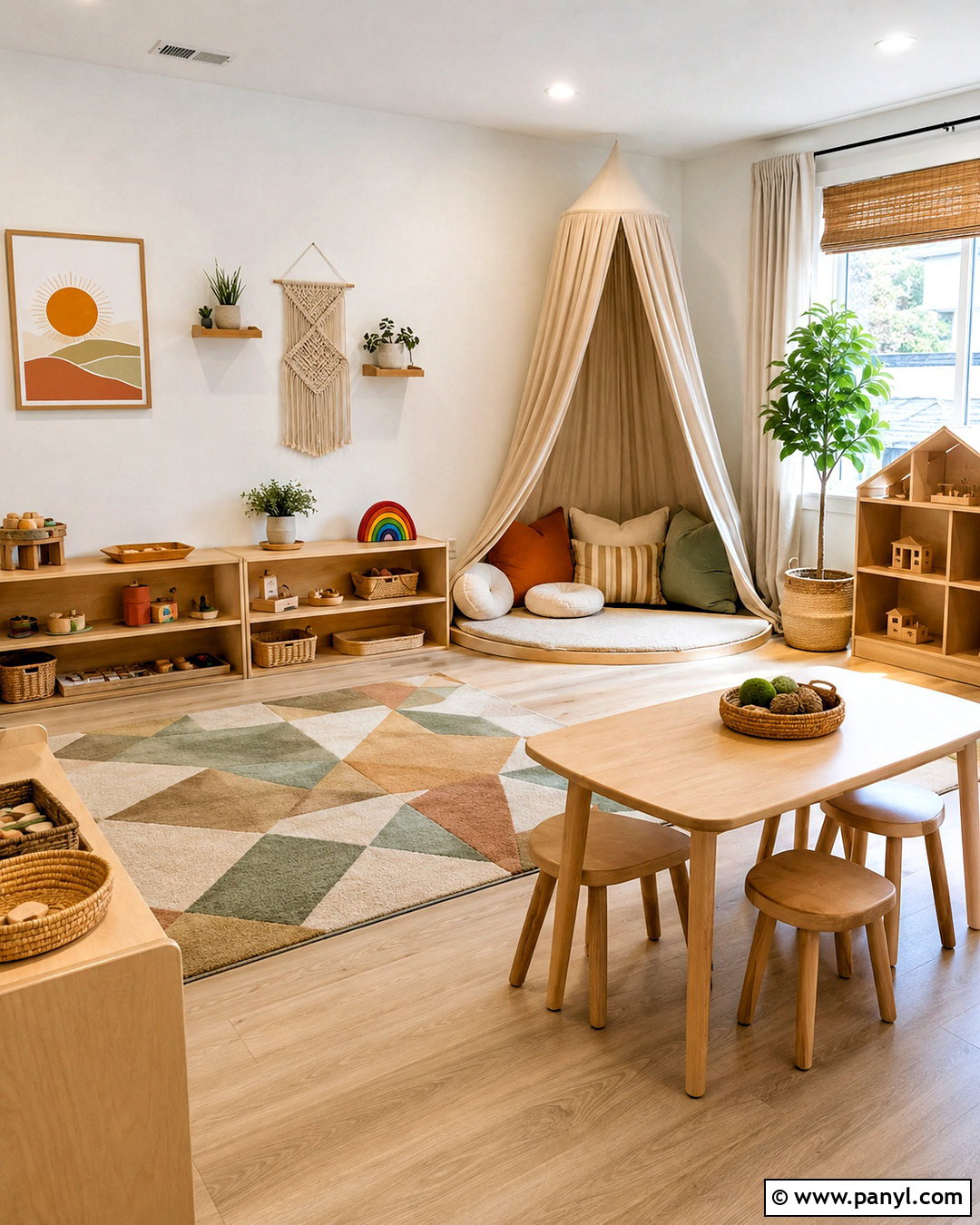 Warm Neutral Montessori Playroom - 20 playroom color scheme ideas