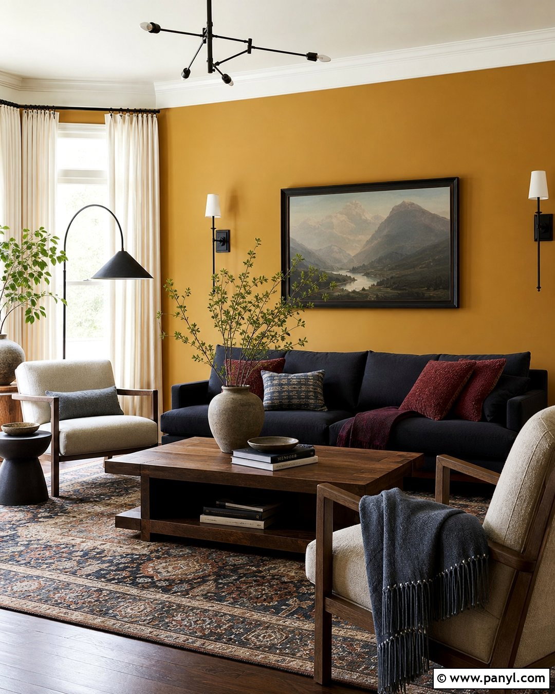 Warm Ochre Living Room Wall Color - 30 Interior Wall Colors Living Room Ideas