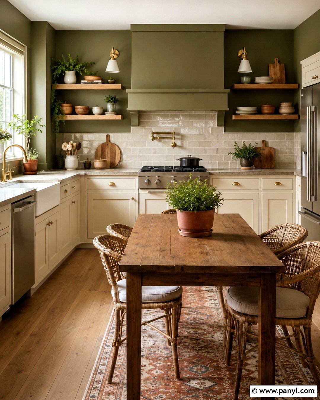 Warm Olive Green Wall Color - 20 Cozy Home Wall Colors