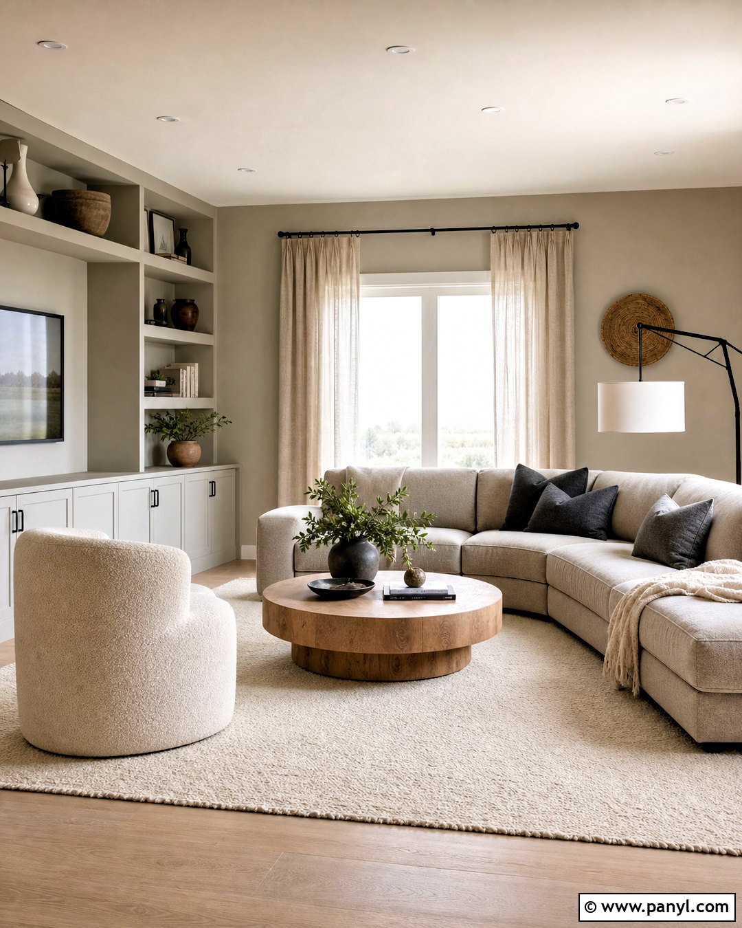 Warm Sand And Mist Gray Hall Room - 20 hall room color ideas