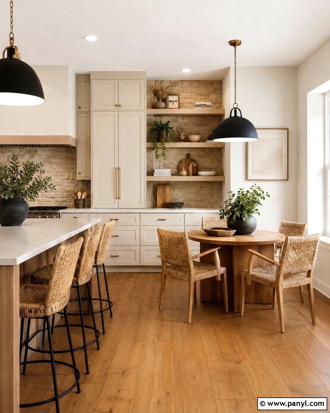 Warm Stone Accent Wall - 20 Neutral Accent Wall Color Ideas