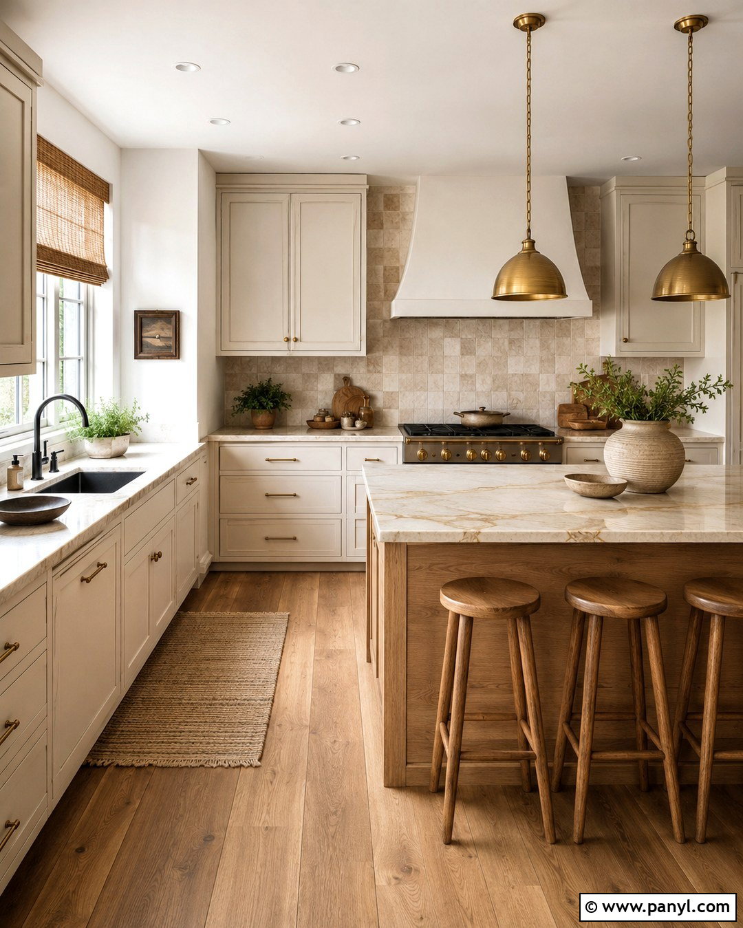 Warm Stone Brown Grey Kitchen - 20 Brown Grey Wall Color Ideas