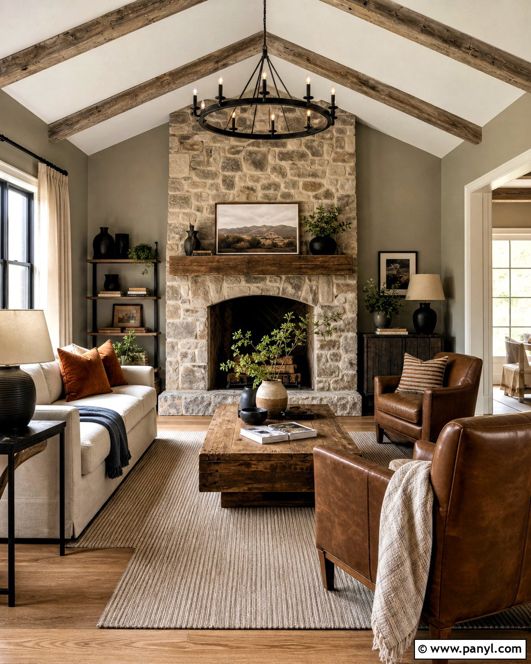 Warm Stone Gray Farmhouse Living Room Paint - 20 farmhouse living room paint colors