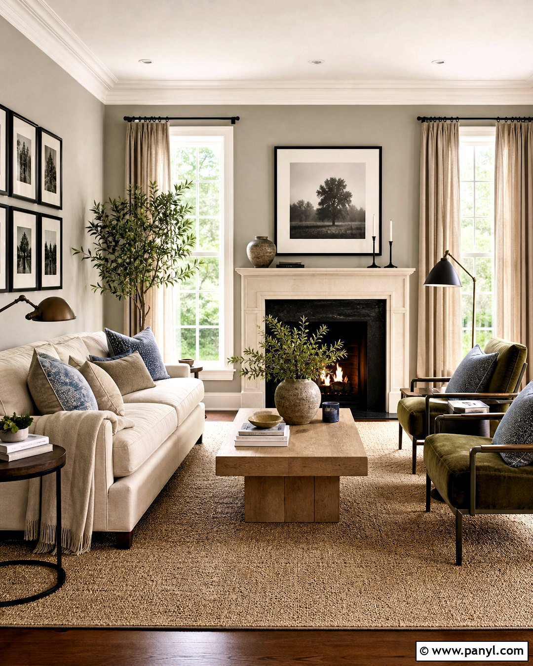 Warm Stone Gray Living Room - 20 calming paint colors for living room ideas