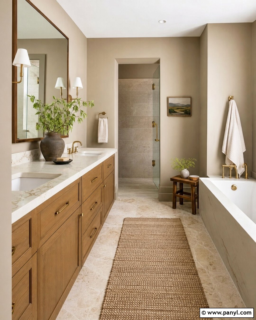 Warm Taupe Bathroom Walls - 25 Painted Walls Bathroom Ideas