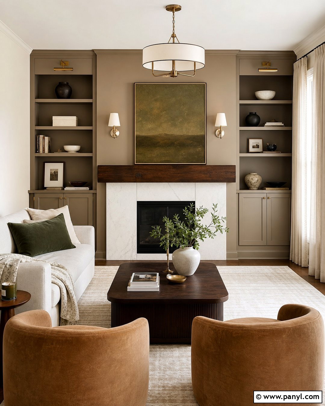 Warm Taupe Fireplace Accent Wall - 35 Fireplace Accent Wall Color Ideas