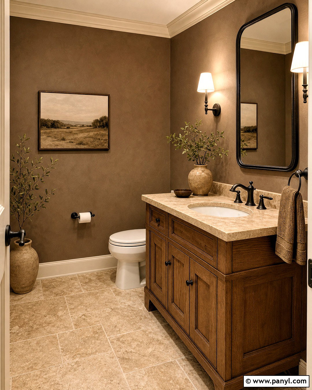 Warm Taupe Half Bathroom - 20 half bathroom paint ideas