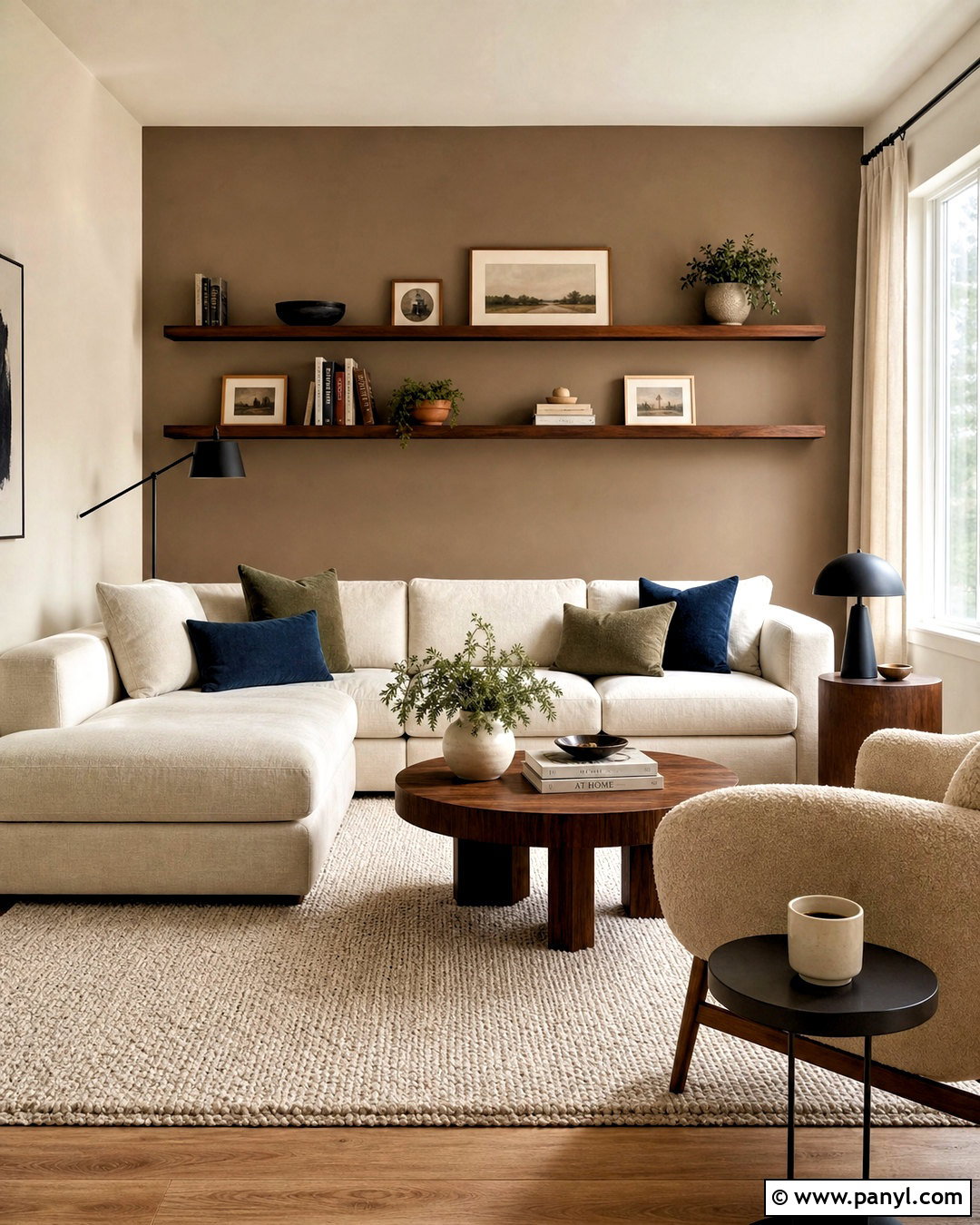 Warm Taupe Living Room Accent Wall - 20 living room accent wall color ideas