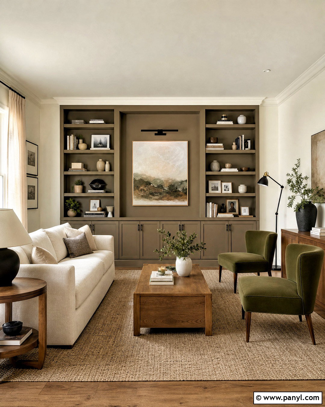 Warm Taupe Living Room Accent Wall - 20 accent color walls in living room ideas