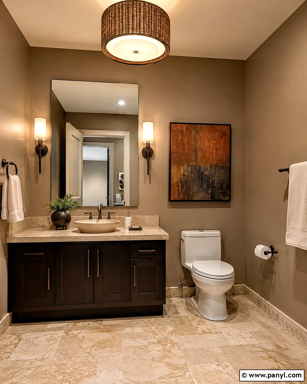 Warm Taupe Powder Room - 20 powder room paint colors