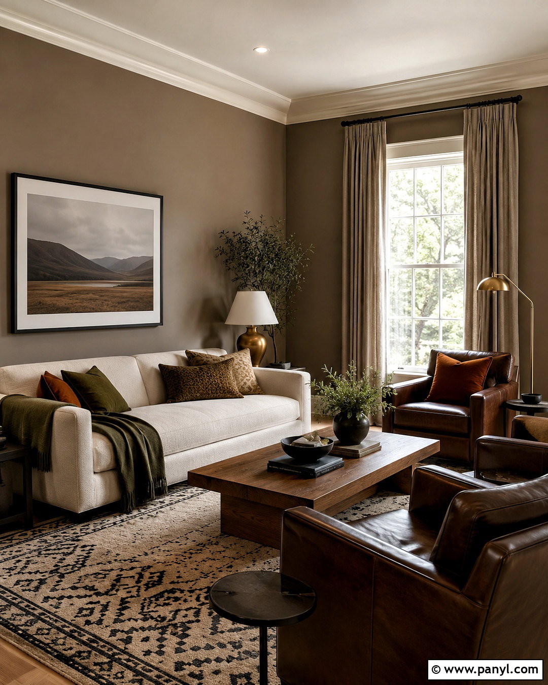 Warm Taupe Sitting Room - 35 Sitting Room Paint Color Ideas