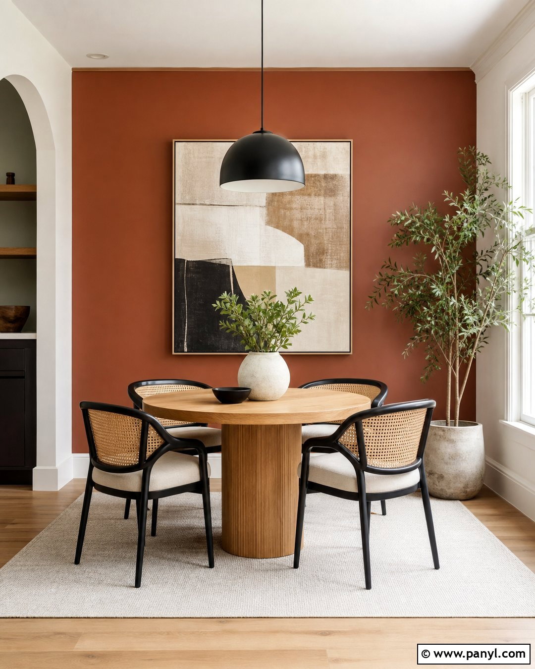 Warm Terracotta Accent Wall - 25 Small Room Accent Wall Ideas