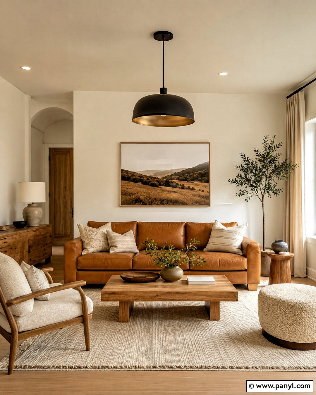 Warm White And Camel Living Room - 20 living room color combination ideas
