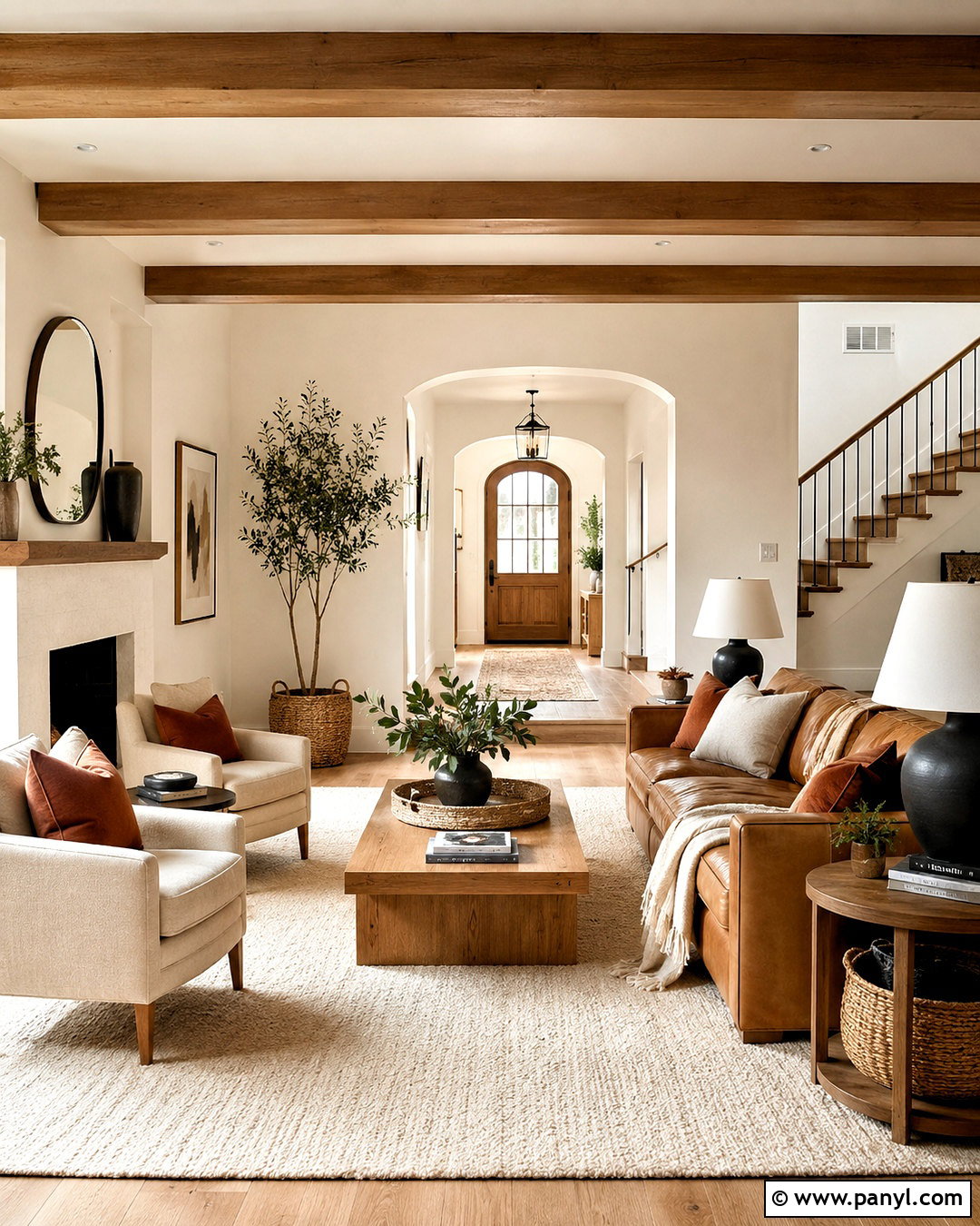 Warm White And Camel Living Room - 20 color combinations home living rooms