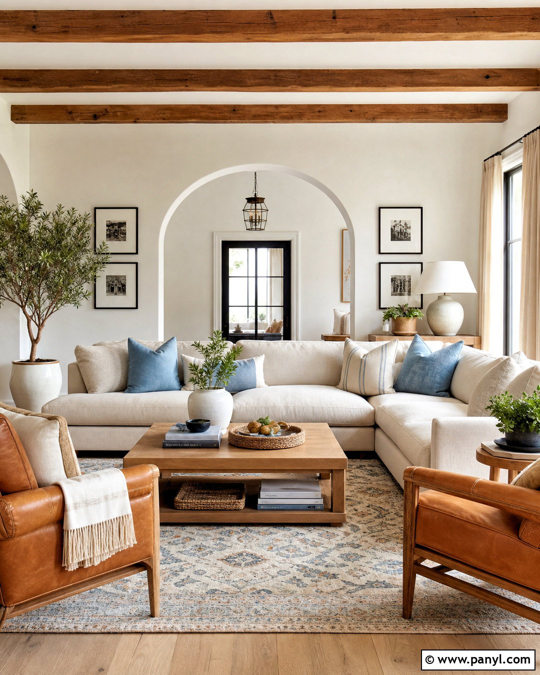 Warm White And Natural Oak Living Room - 20 room color design ideas