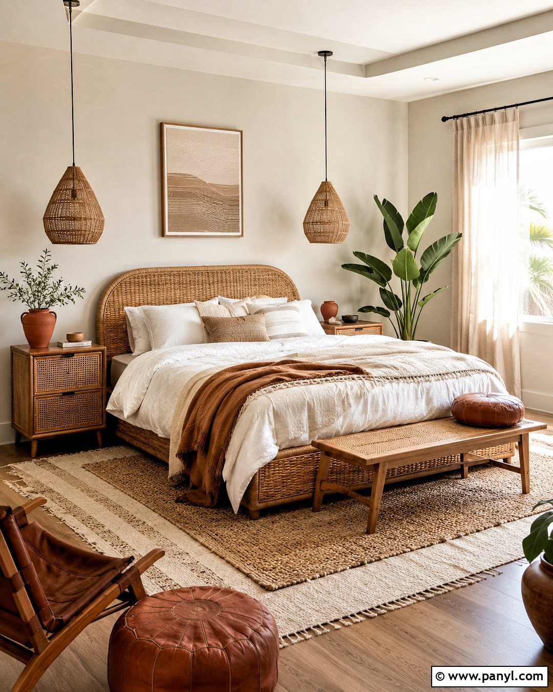 Warm White And Natural Wood Boho Bedroom - 20 boho bedroom color palettes