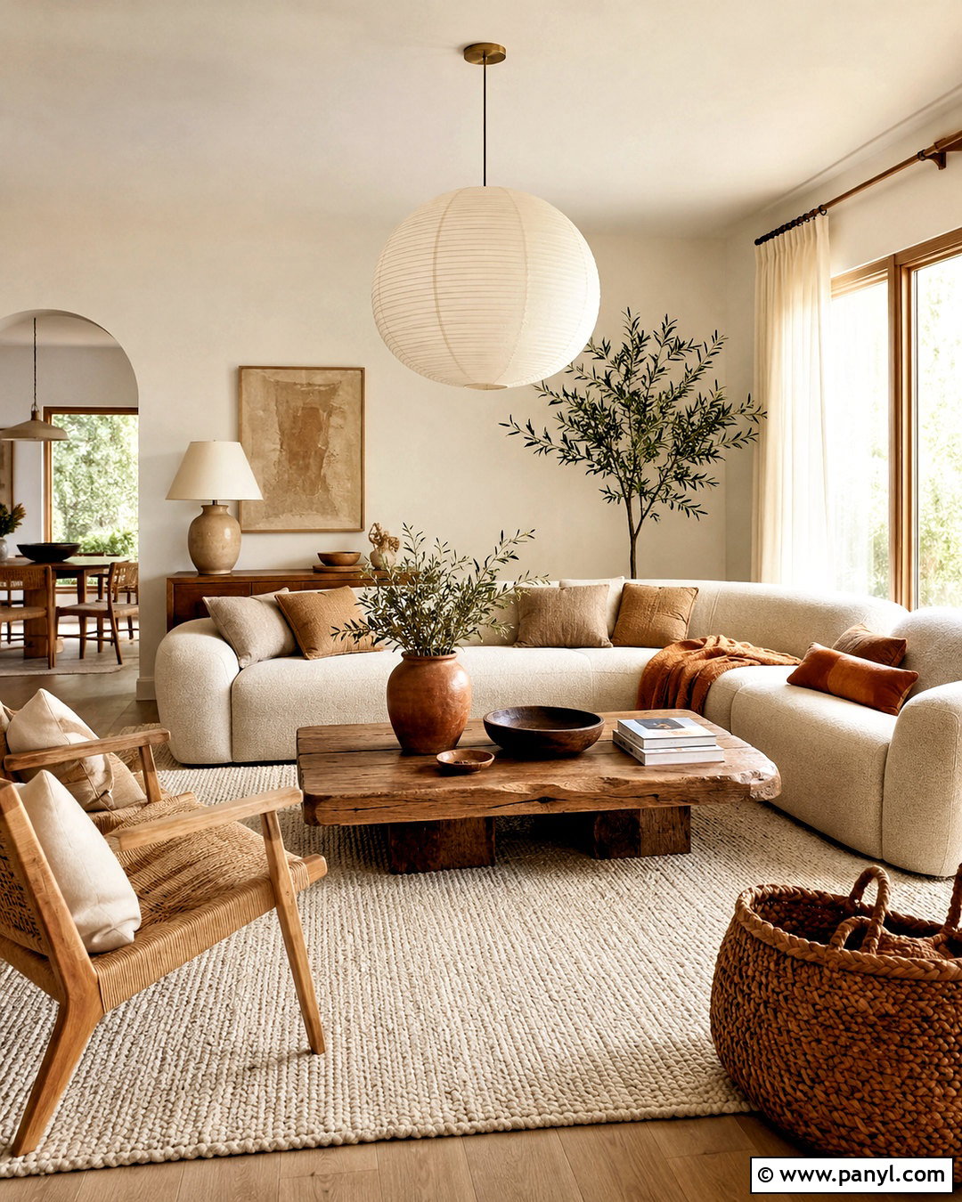 Warm White And Natural Wood Living Room - 20 cozy living room warm colors