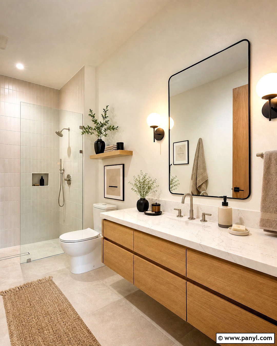 Warm White And Oak Bathroom - 20 bathroom colour ideas