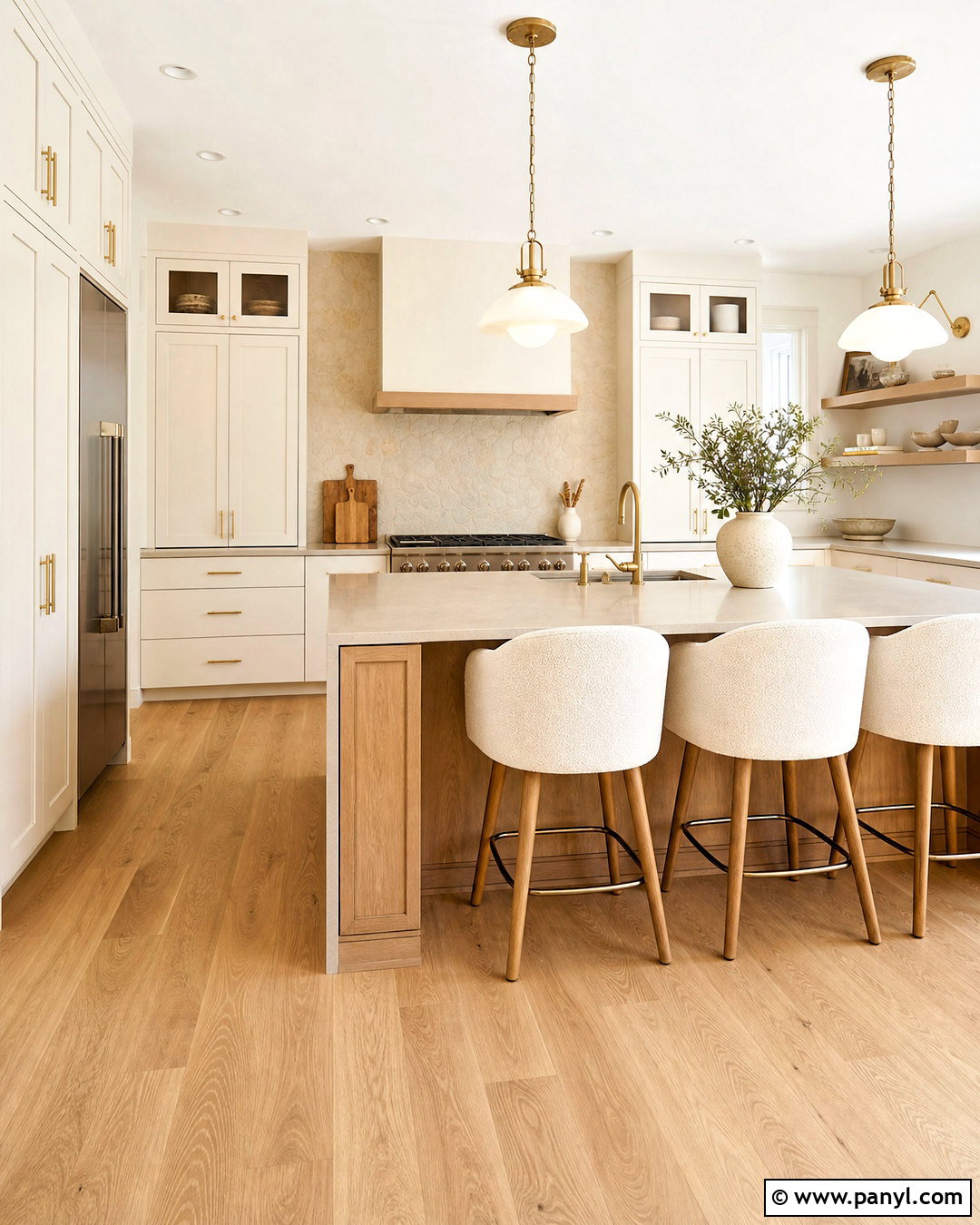 Warm White And Oak Kitchen - 20 warm toned kitchen ideas