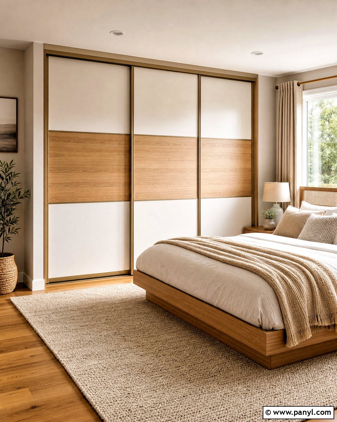 Warm White And Oak Sliding Wardrobe - 20 sliding wardrobe color ideas bedroom ideas
