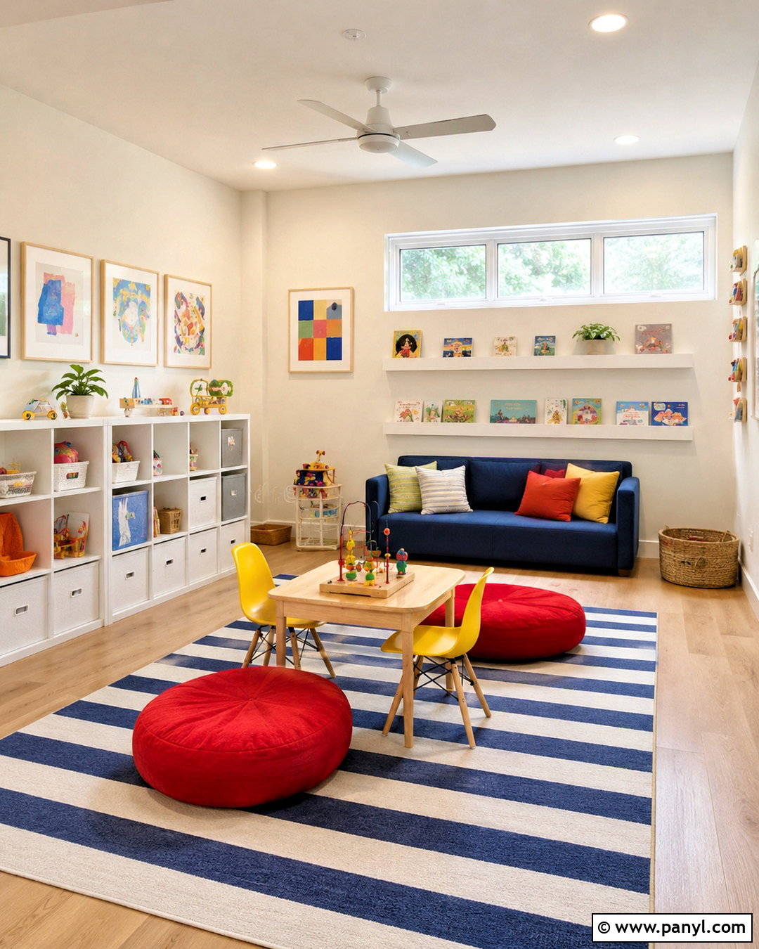 Warm White And Primary Color Playroom - 20 playroom color scheme ideas
