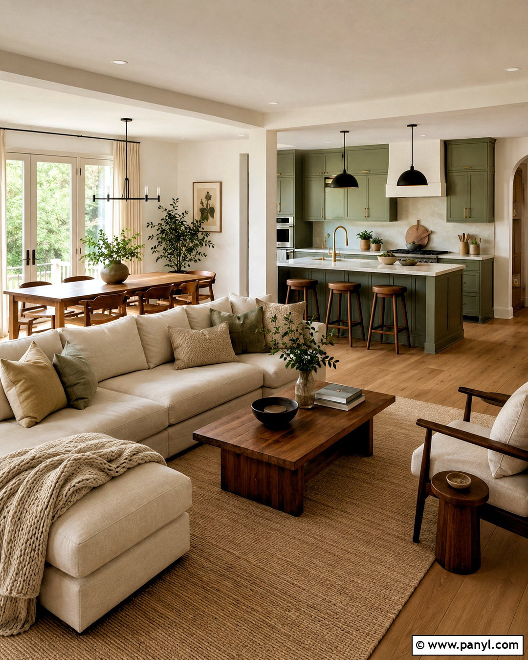 Warm White And Sage Green Color Scheme - 20 indoor color schemes house ideas