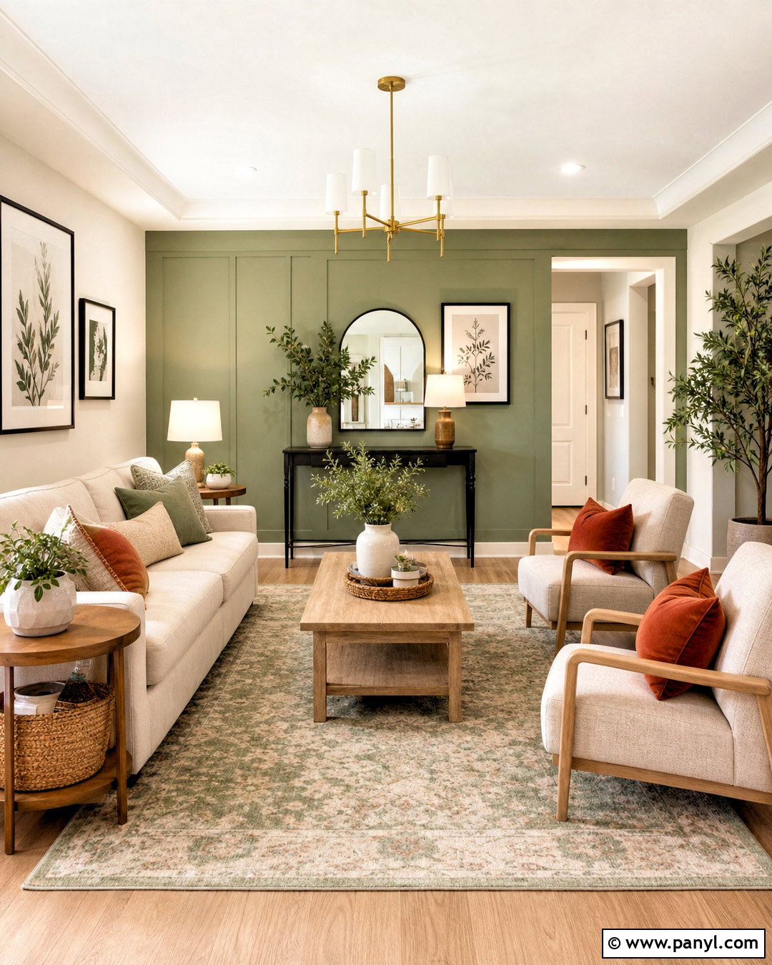 Warm White And Sage Green Hall Room - 20 hall room color ideas