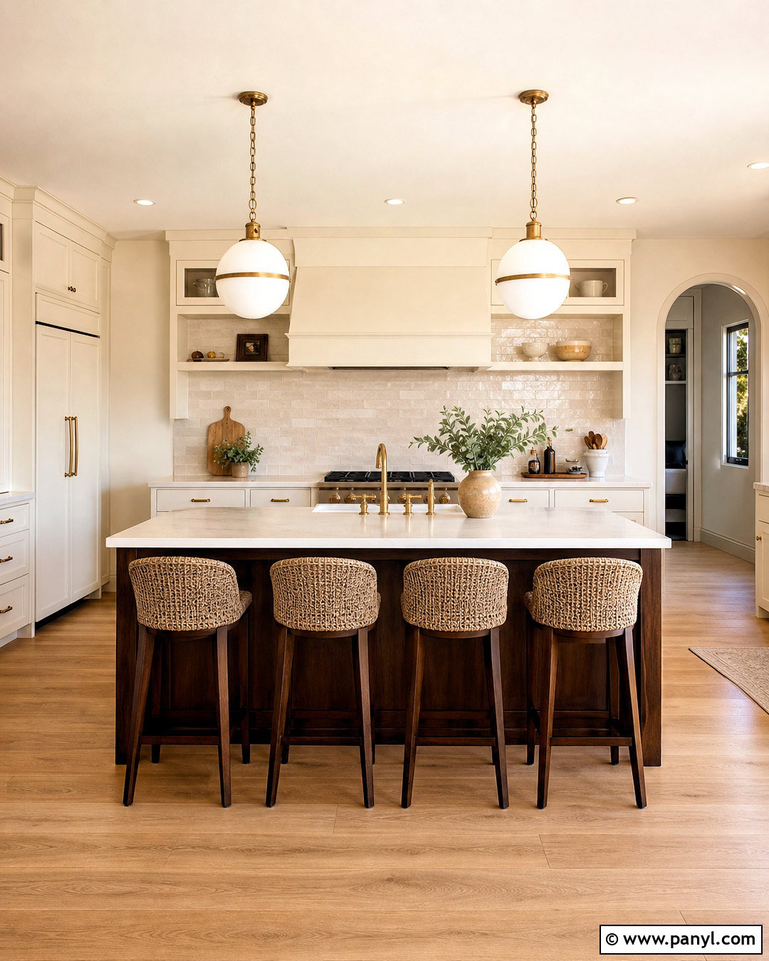 Warm White And Walnut Kitchen Color Combination - 20 kitchen colour combination ideas