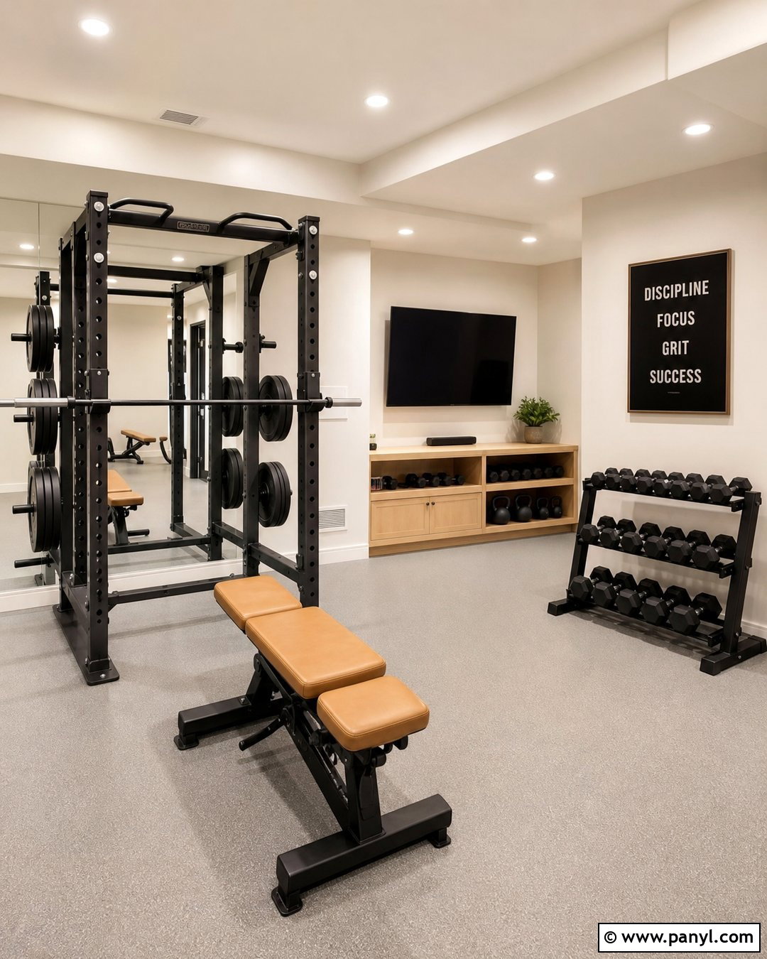 Warm White Basement Gym Walls - 20 Basement Gym Wall Colors