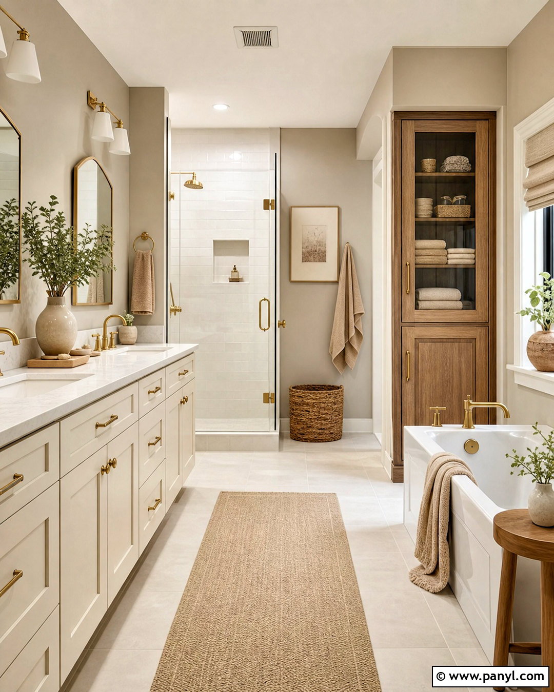 Warm White Bathroom Cabinets - 20 bathroom cabinet color ideas
