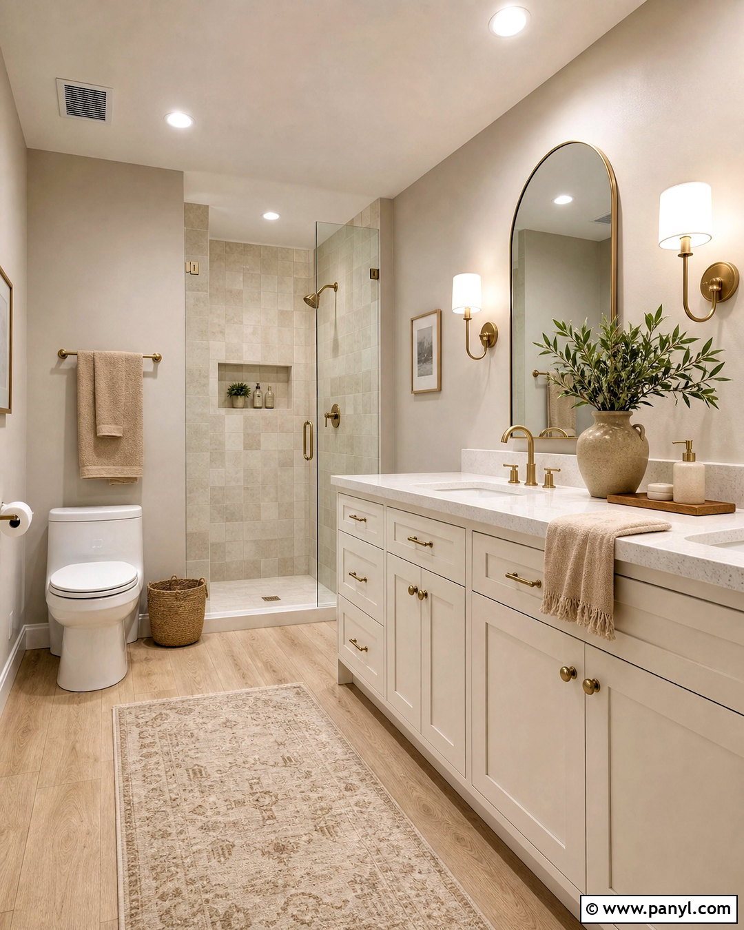 Warm White Bathroom Vanity - 20 bathroom vanity paint ideas