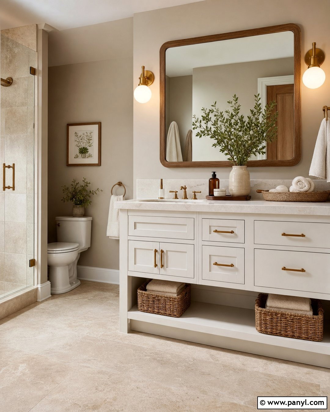Warm White Bathroom Vanity - 35 painted bathroom vanity colors