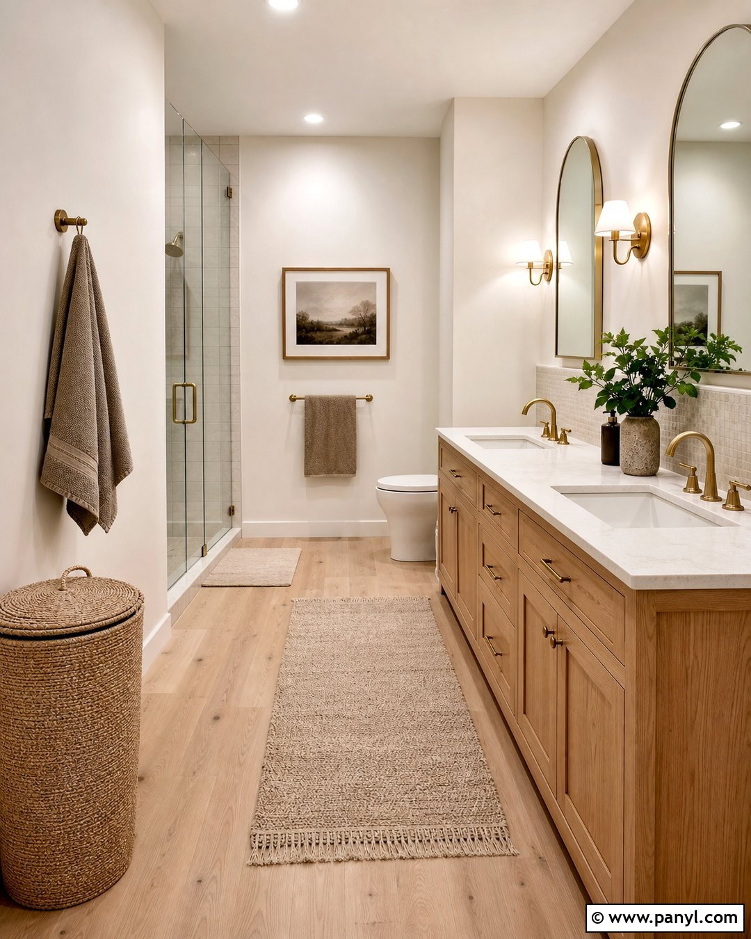 Warm White Bathroom Walls - 25 Painted Walls Bathroom Ideas