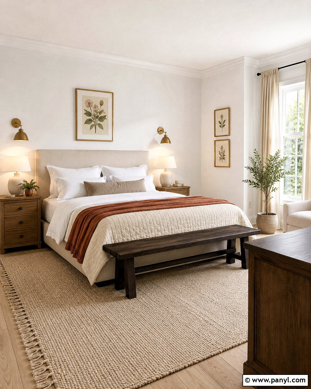 Warm White Bedroom With White Trim - 20 Warm White Walls With White Trim Ideas