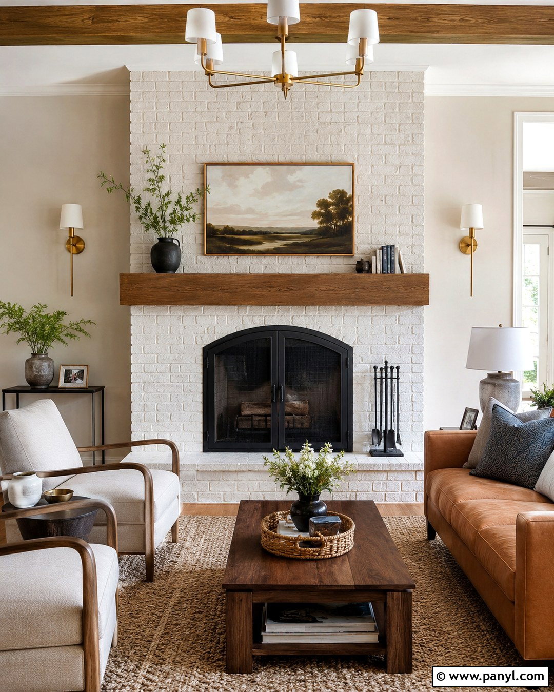 Warm White Brick Fireplace - 20 Brick Fireplace Coloring Ideas