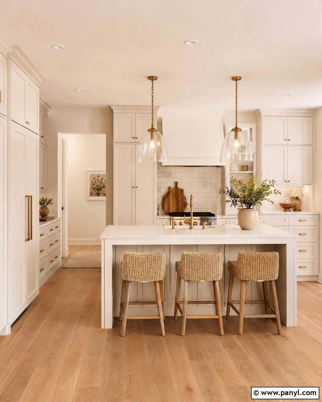 Warm White Cabinets Matching White Walls - 20 Cabinets Matching Wall Color Ideas